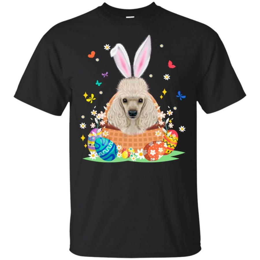 Poodle Bunny Hat Rabbit Easter Eggs T-shirt