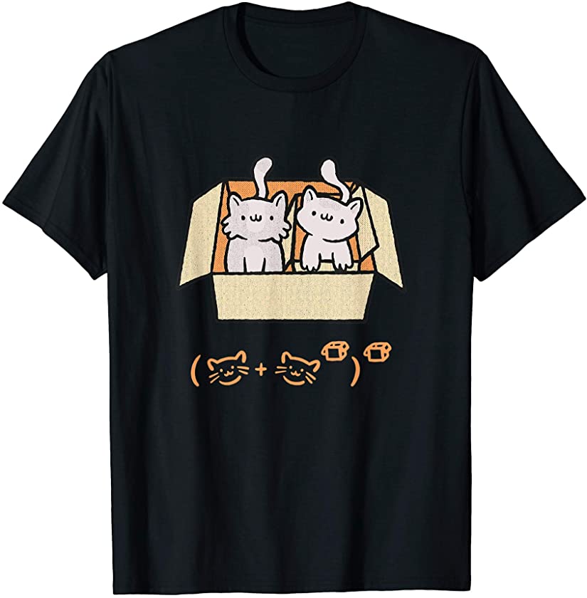 Cat Math Kitten Box Square Tails Kitty Cat House Feline T-Shirt