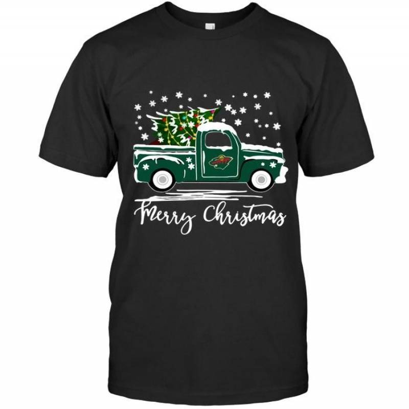 Minnesota Wild Merry Christmas Christmas Tree Truck T Shirt – Gearpenguin.com