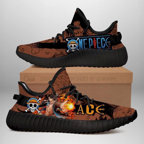 Best Portgas D Ace Yeezy Shoes One Piece Anime Shoes Fan Gift Tt04 For