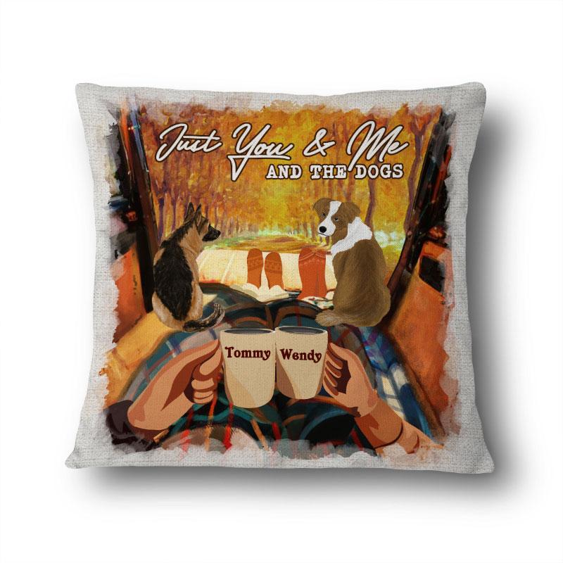 Camping Couple You & Me And The Dogs – Personalized Custom Pillow