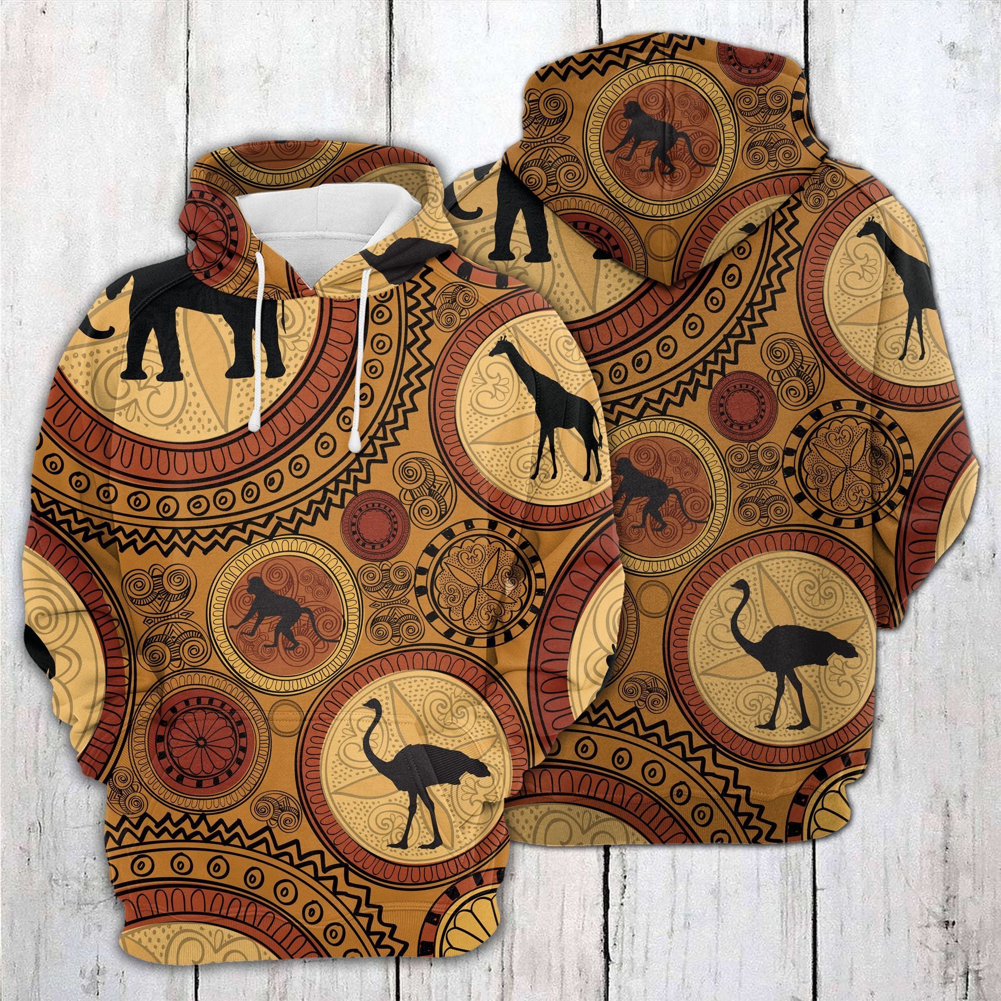 African Ethnic Animal Hoodie Bt14