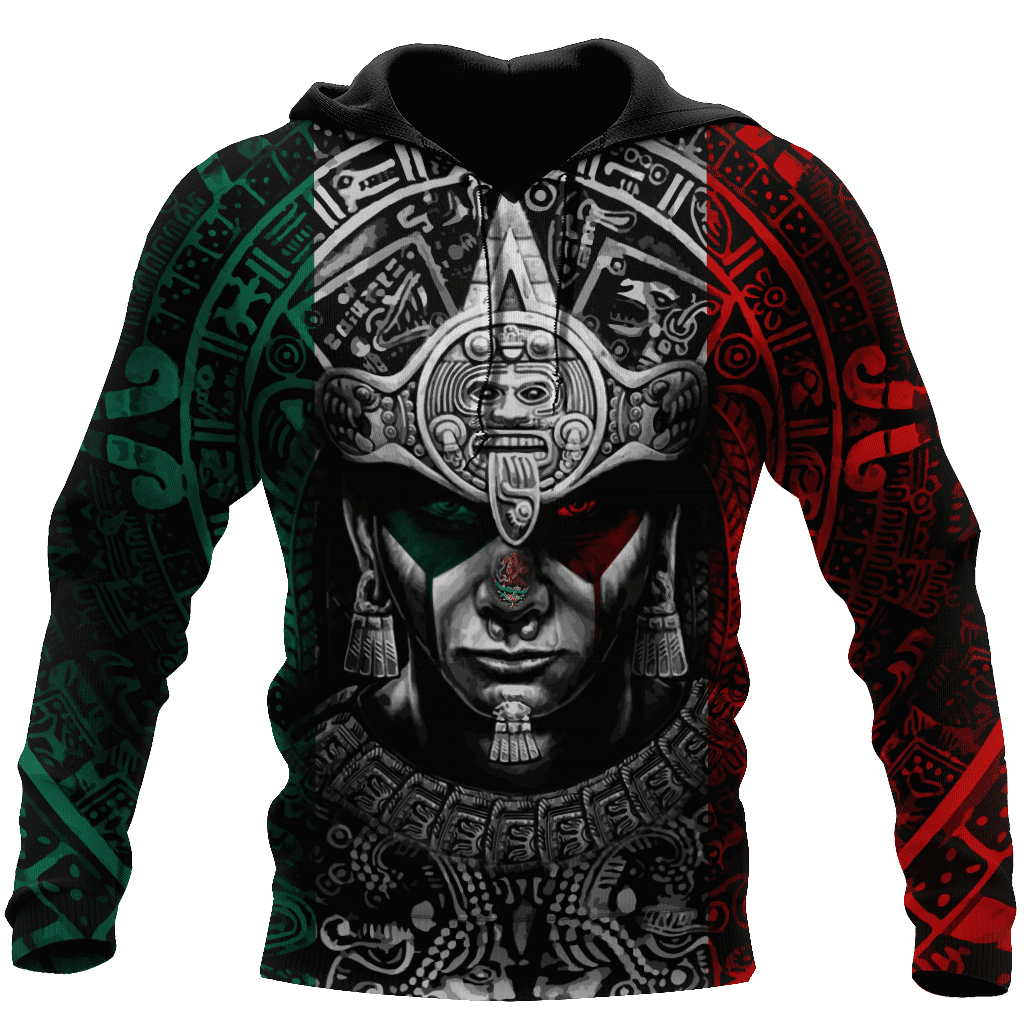 Unique Mexican Two Color Eyes Warrior Aztec All Over Printed Shirts – Am Style Design