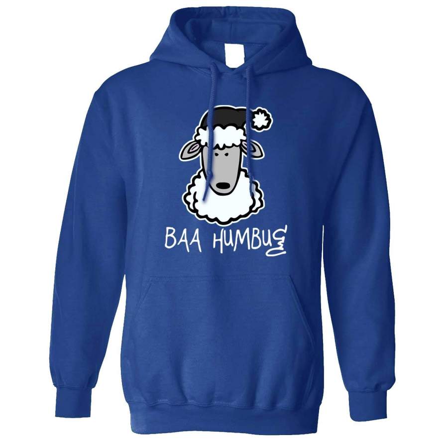 Joke Christmas Hoodie Baa Humbug Sheep Pun Hooded Jumper