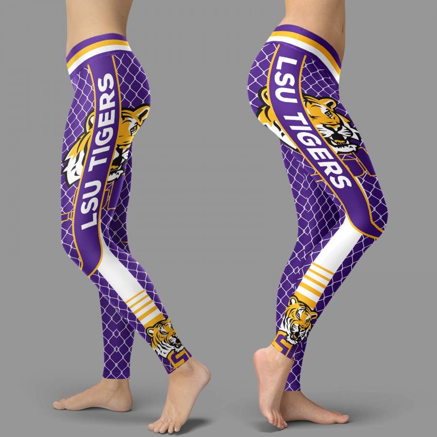 Cool Single Small Line Circle Stylish Fashion LSU Tigers Leggings