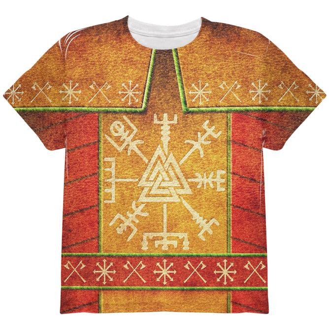 Vikings Ugly Christmas Sweater Armor Costume All Over Youth T Shirt