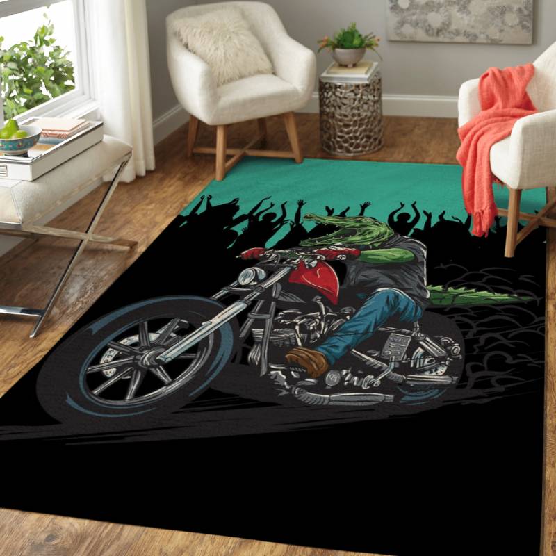 Rug Home Decor Biker Crocodile Sport – Animal Sport Legends