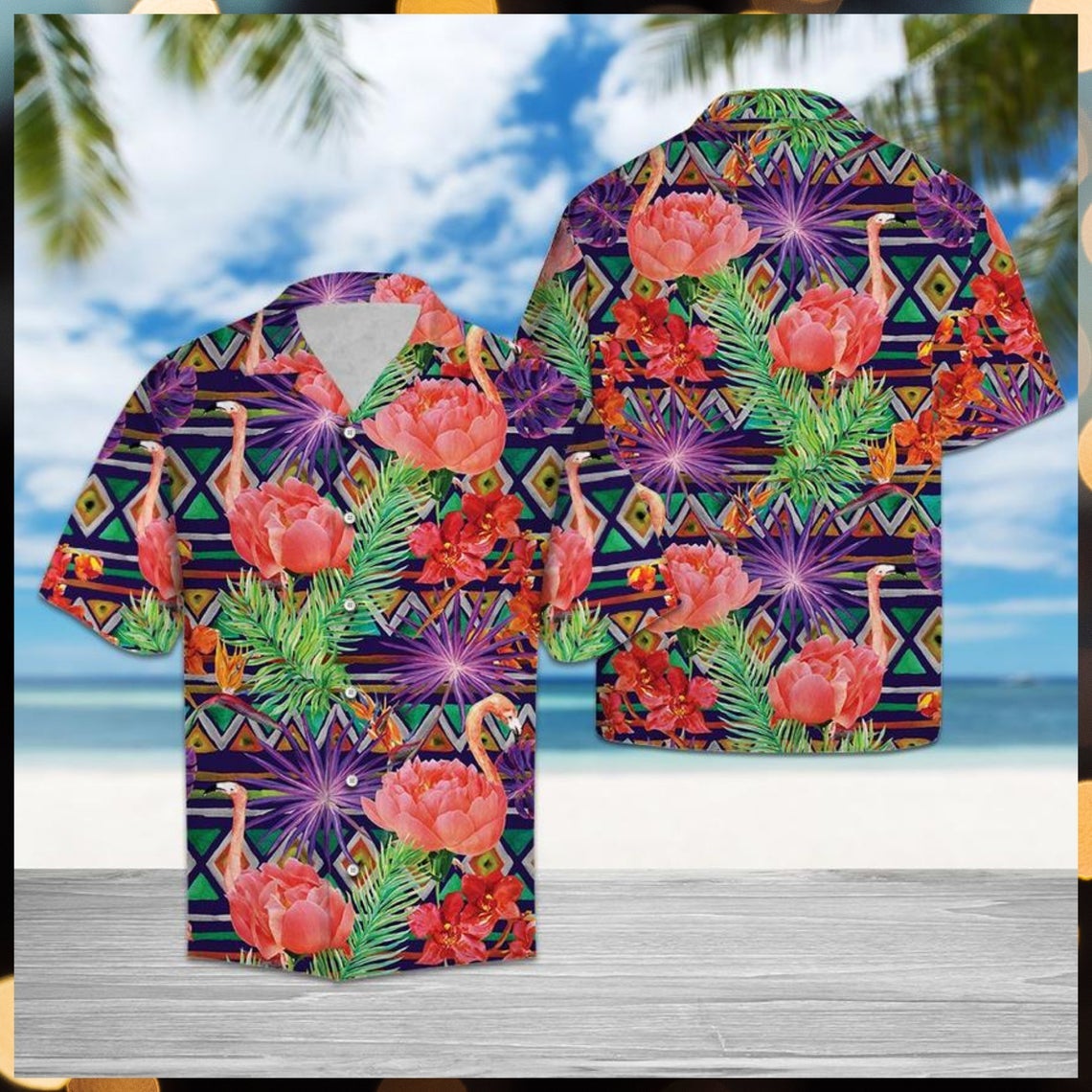 Leaves Flamingo Hawaii Shirt Made In Summer Beach Shirts Ha90189