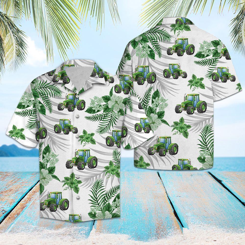 Tropical Green Tractor Hawaii Shirt For Hawaii Aloha Ha108715