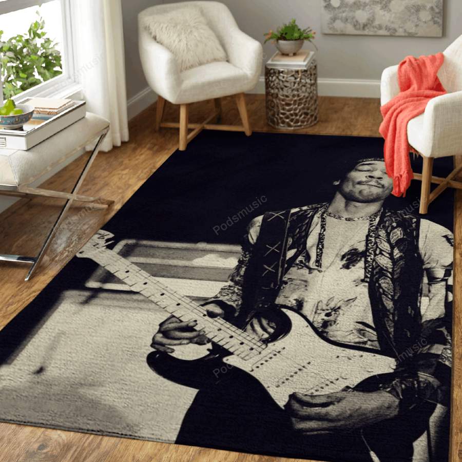 Jimi Hendrix Play Guitar – Music Artist Art For Fans Area Rug Living Room  …