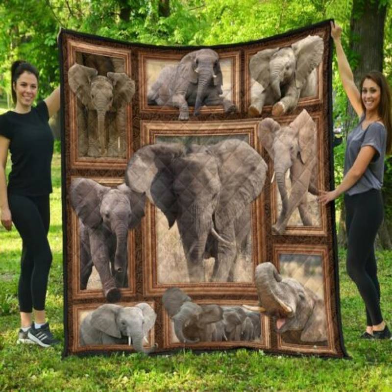 homesweetquilt – Elephant Fleece Blanket, Small, Medium, Large, X-large, hf1408