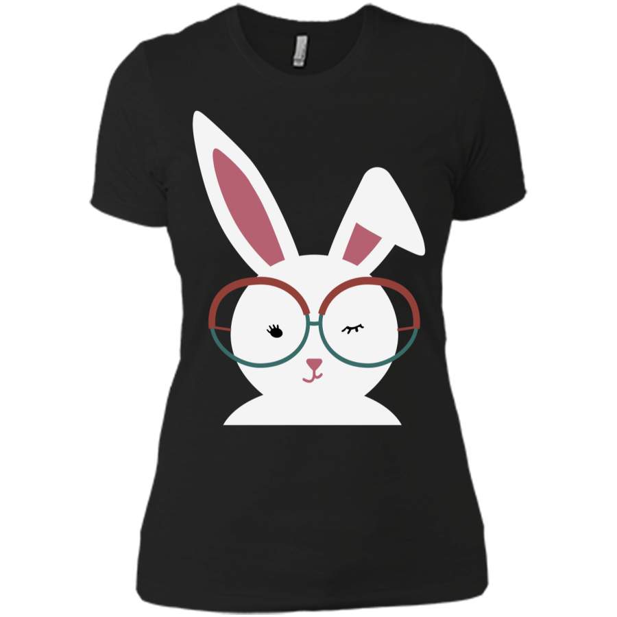 Cute Easter Bunny T-shirt Next Level Ladies Boyfriend Tee