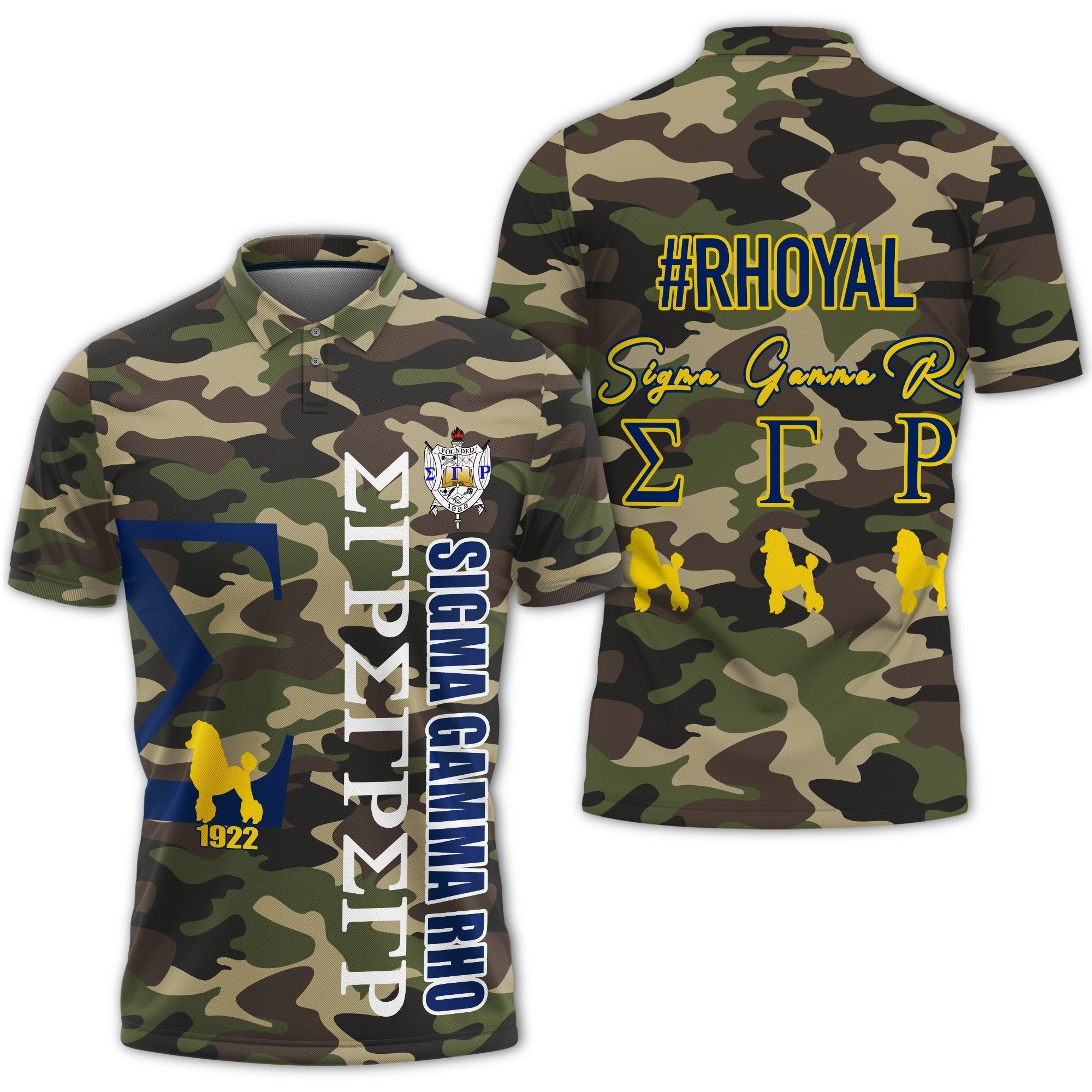 Sorority Polo – Sigma Gamma Rho Camouflage Style Polo Shirt