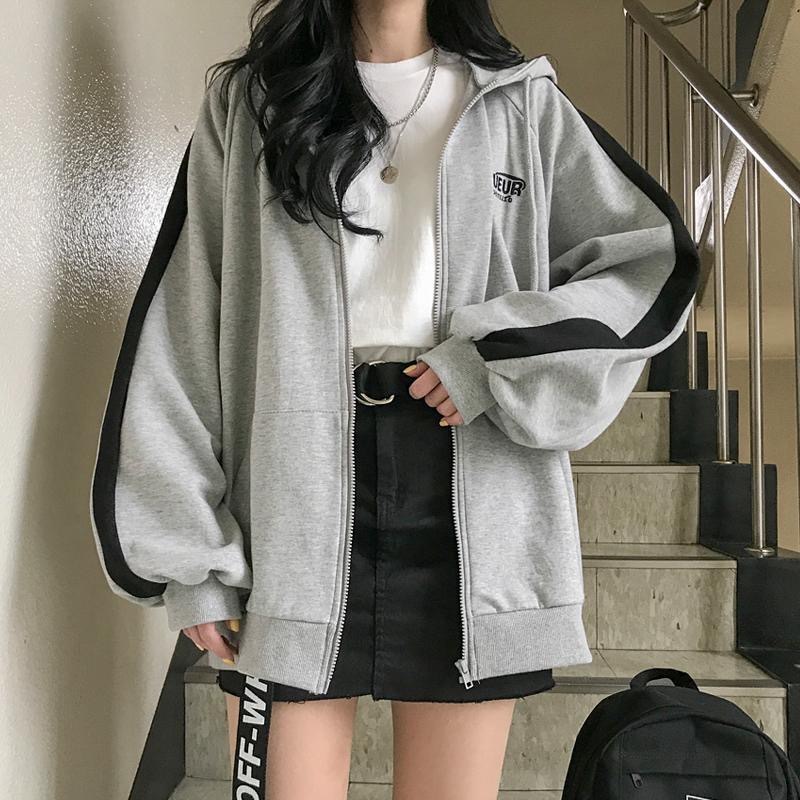 BEENLE Women Couple Hoodies Sweatshirt Zip-up Cotton Solid Oversized Sports Outfit Spring Winter Casual Loose Women’s Clothing alx