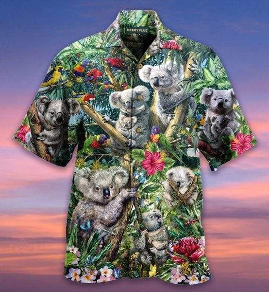 Get Here Lovely Koala Unisex Hawaiian Aloha Shirts