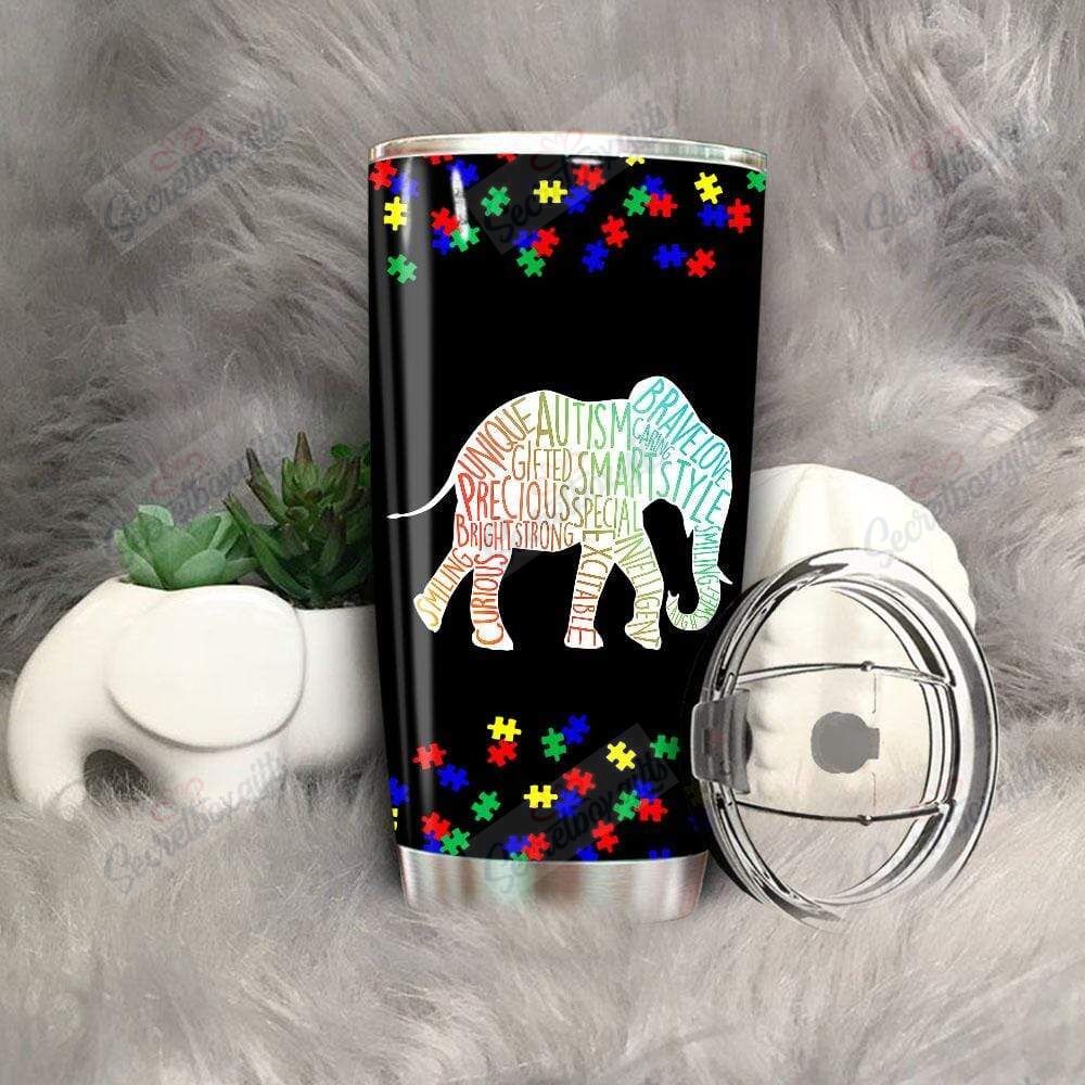 Personalized Autism Awareness Elephant Nc2011036Cl Stainless Steel Tumbler Travel Customize Name, Text, Number, Image