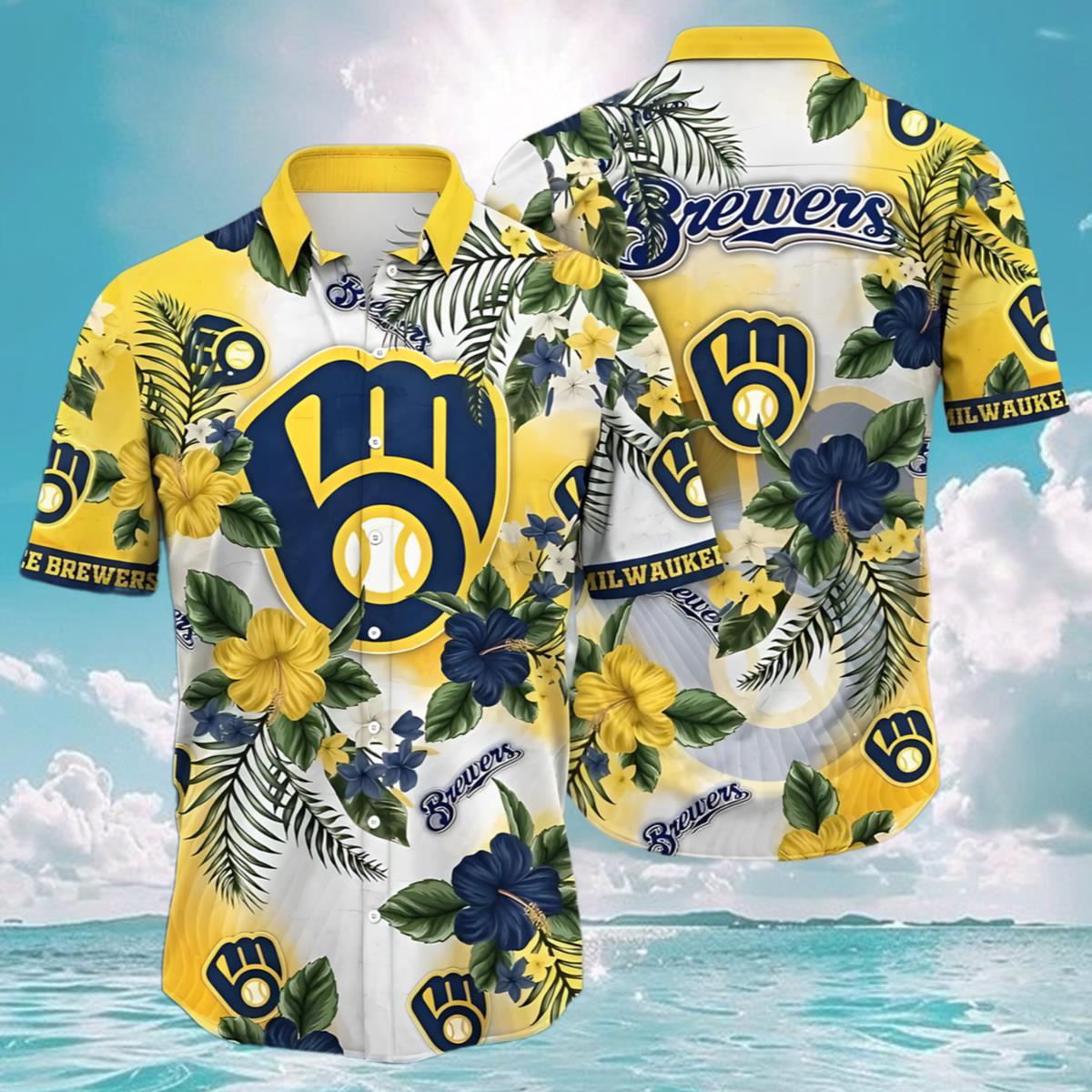 Milwaukee Brewers Hawaiian Shirt Floral Aloha Gift Woman