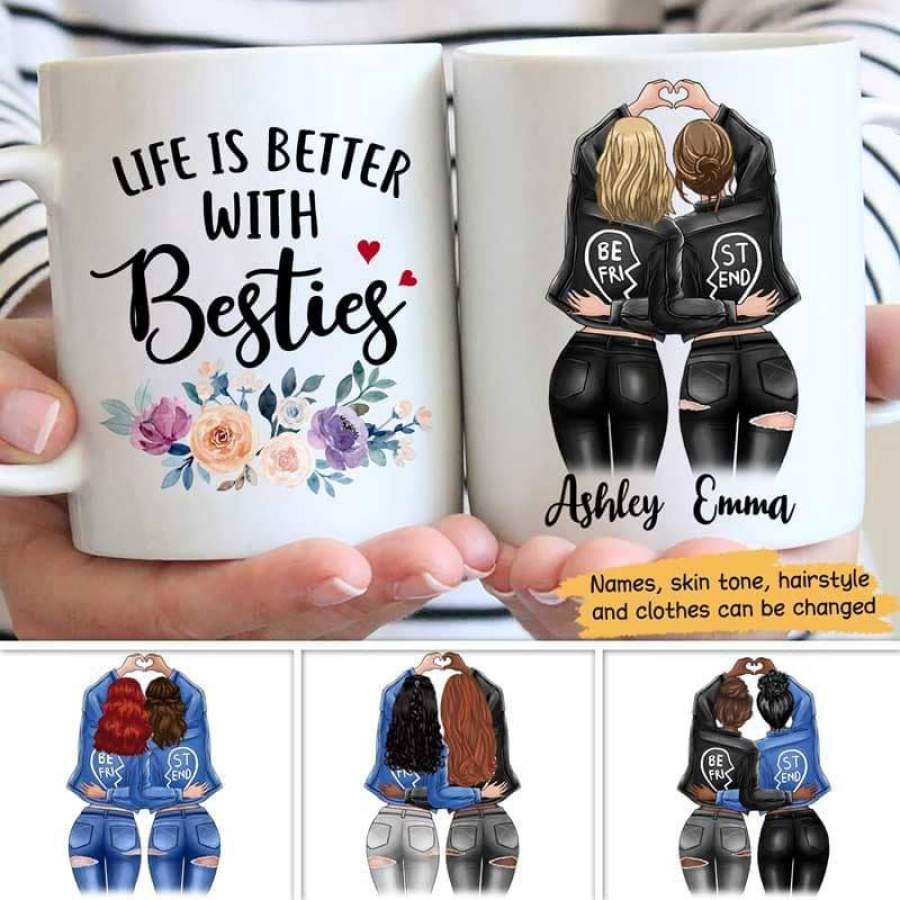 Jeans Jacket Best Friends Personalized Mug