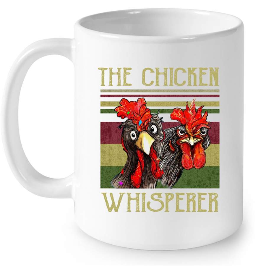 The Chicken Whisperer, Funny Chicken Farm, Classic Vintage – Full-Wrap Coffee White Mug