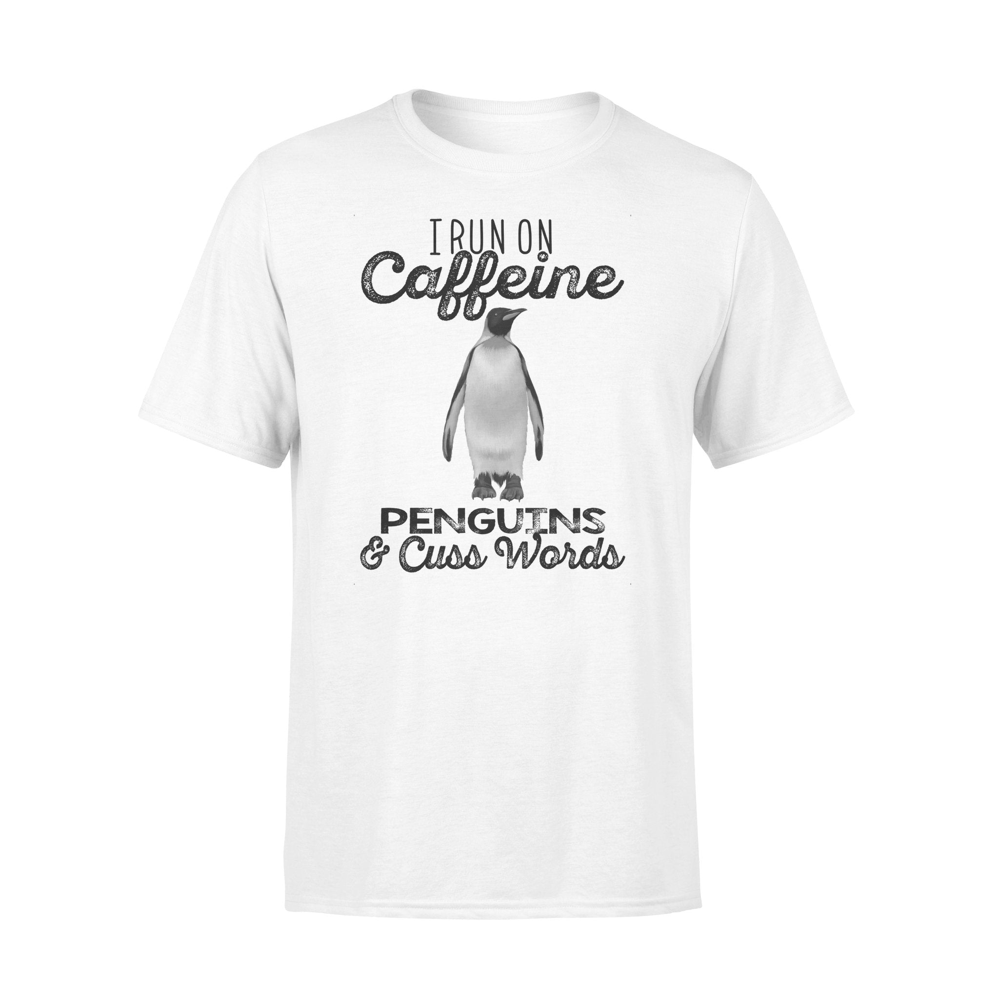 Penguin I Run On Caffein Penguins & Cuss Words Graphic Unisex T Shirt, Sweatshirt, Hoodie Size S – 5XL