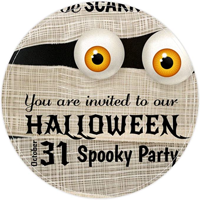 Halloween Party Scarry Eyes, Non Slip Doormat Round Area Rug Carpets Rugs For Kids Bedroom Baby Room Play Room Nursery