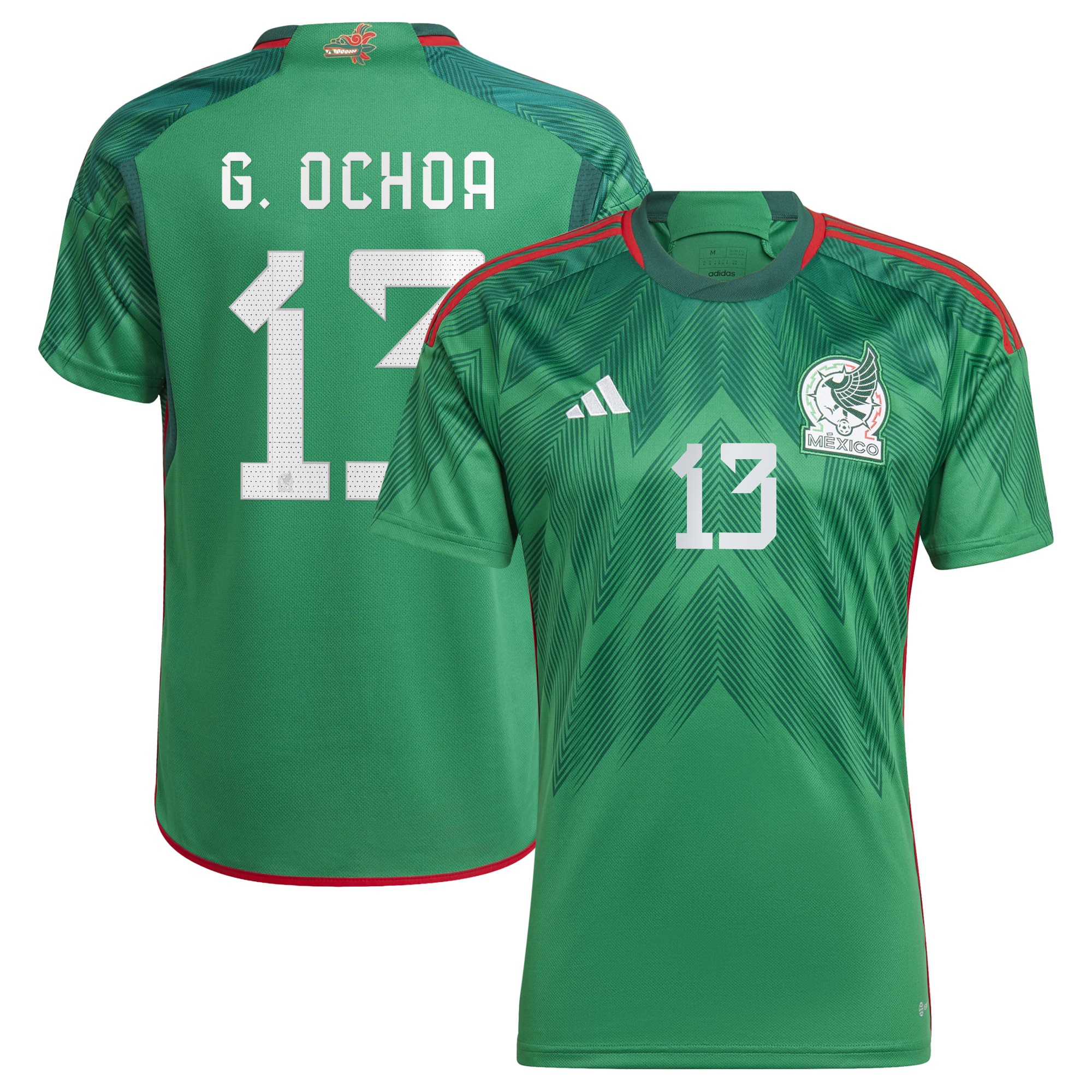 Guillermo Ochoa Mexico National Team 2022/23 Home Replica Player Jersey – Green