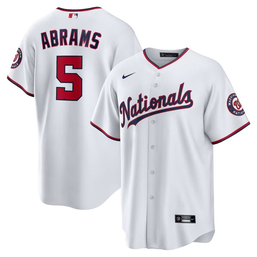 Washington Nationals #5 Cj Abrams Home Replica Jersey – White