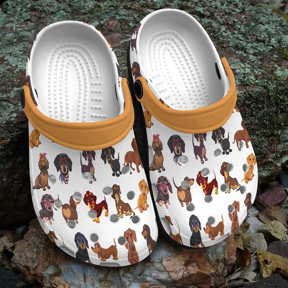 Dachshund Personalized Clog, Custom Name, Text, Color, Number Fashion Style For Women, Men, Kid, Print 3D Dachshund Pattern