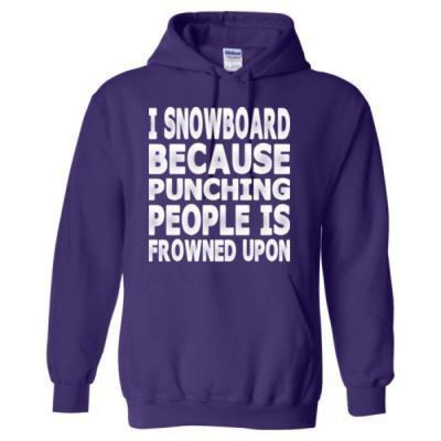 AGR I Snowboard Because Punching People Is Frowned Upon – Heavy Blend™ Hooded Sweatshirt