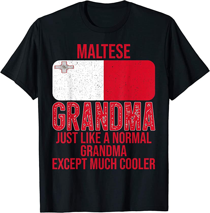 Vintage Maltese Grandma Malta Flag for Mother’s Day T-Shirt