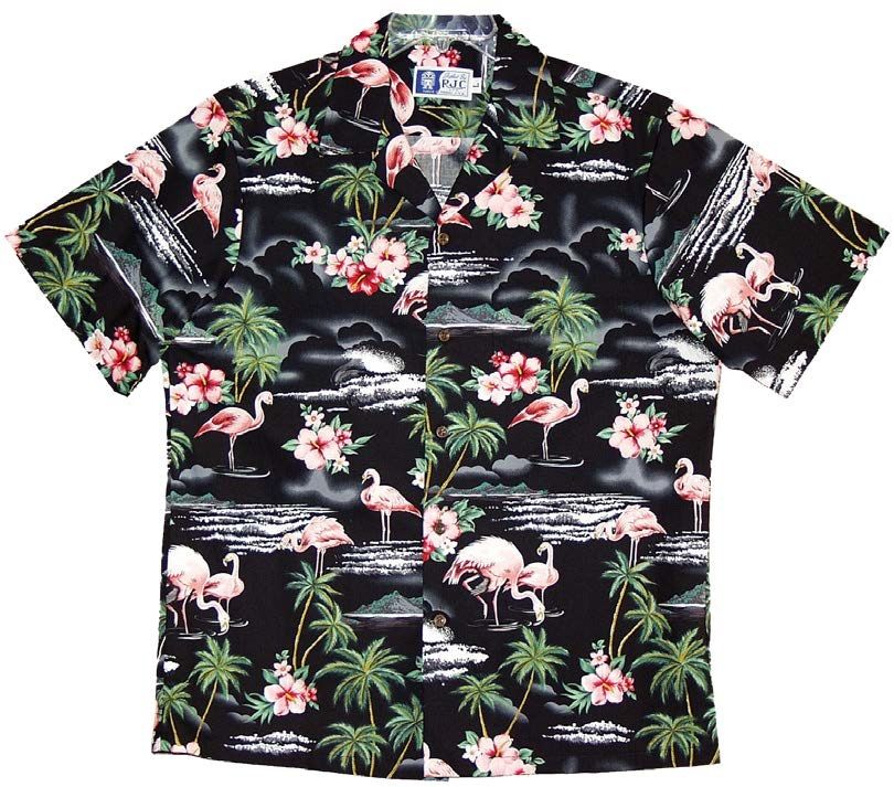 Flamingo Haven Black Nice Design Hawaii Shirt Ha37421