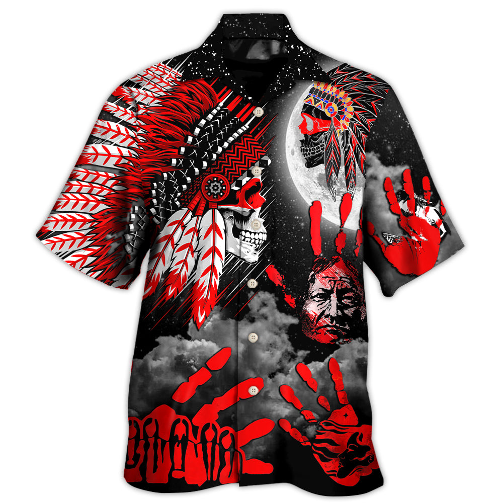 Native American Halloween Red Skull Moon Night Style Hawaii Shirt Ha11441