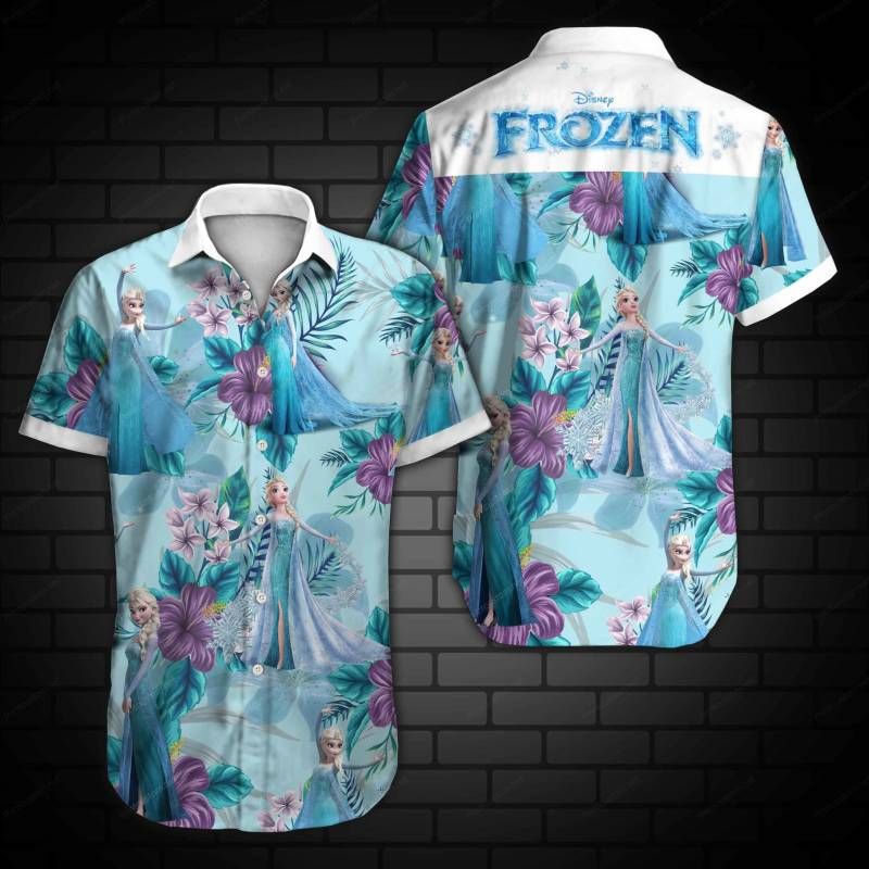 Frozen Hawaii Graphic Print Short Sleeve Hawaii Casual Shirt Ha85760