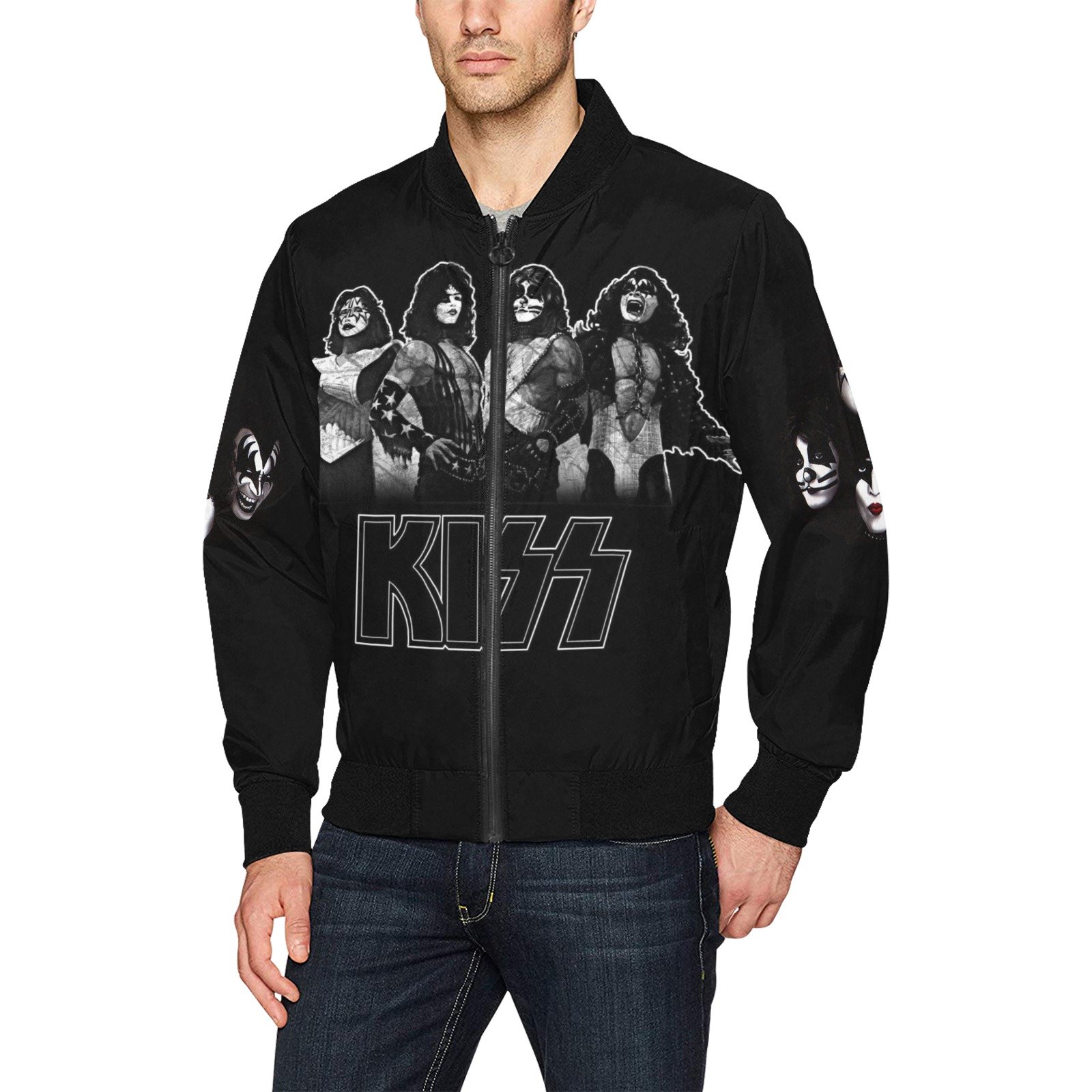 Kiss Band All Over Print Bomber Jacket For Men