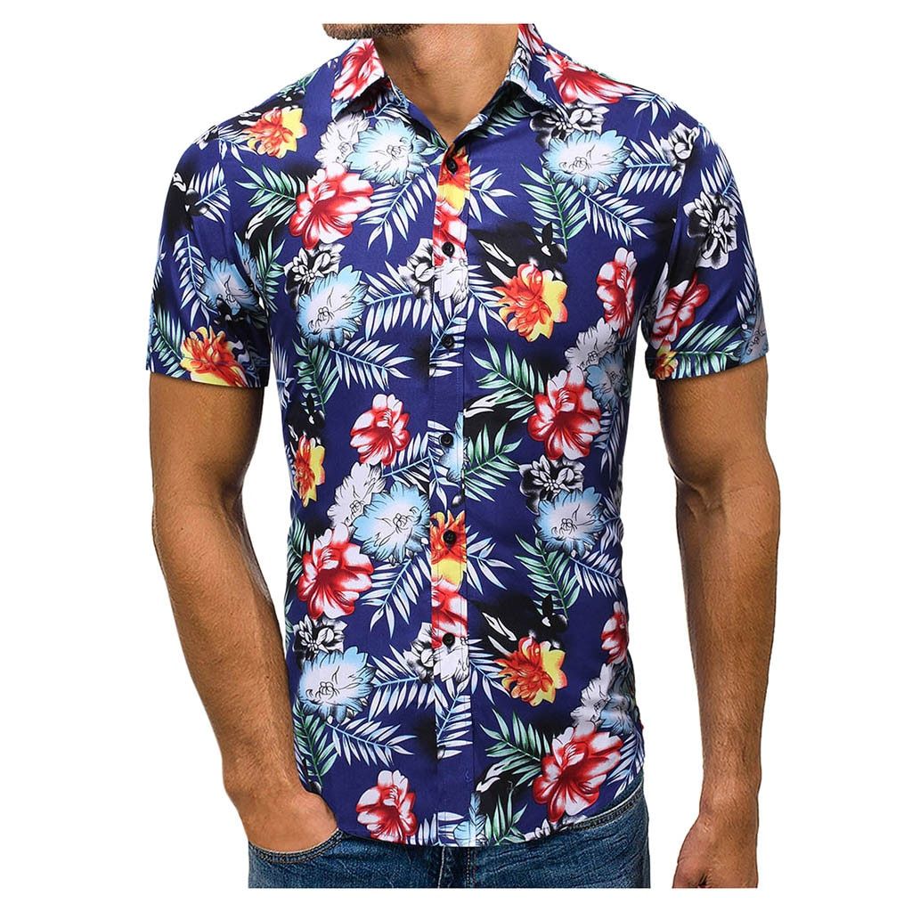 Flower Blue High Quality Unisex Hawaii Shirt For Men And Women Ha110407