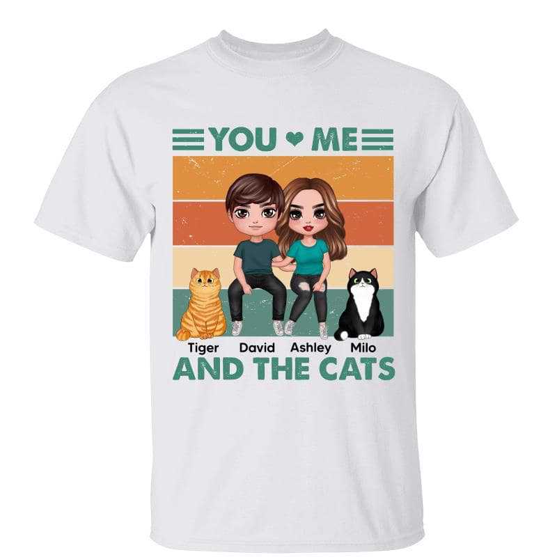 You Me And The Cats Retro Frame Personalized Shirt