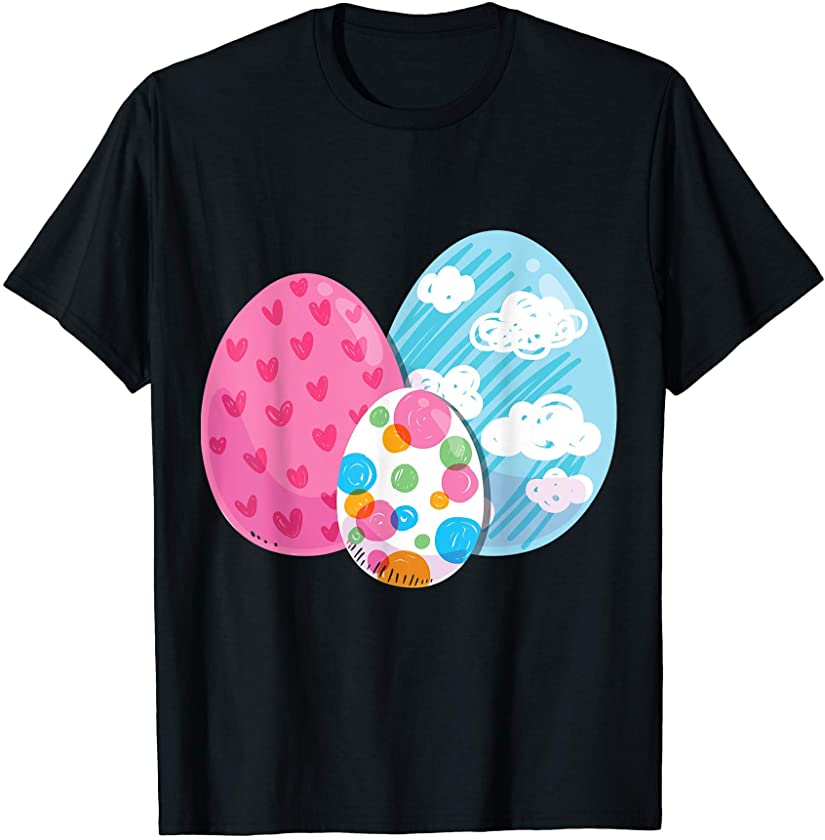 Colorful Easter Eggs Cute Easter Bunny Egg Hunt Champion T-Shirt