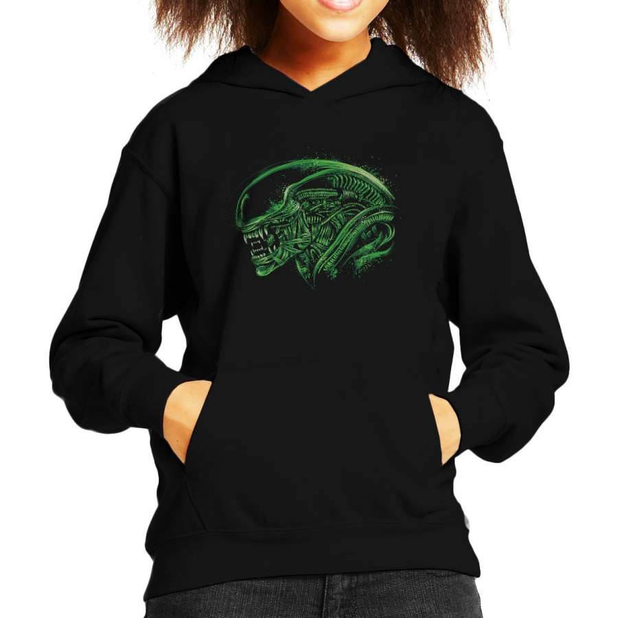 Aliens Space Nightmare Kid’s Hooded Sweatshirt
