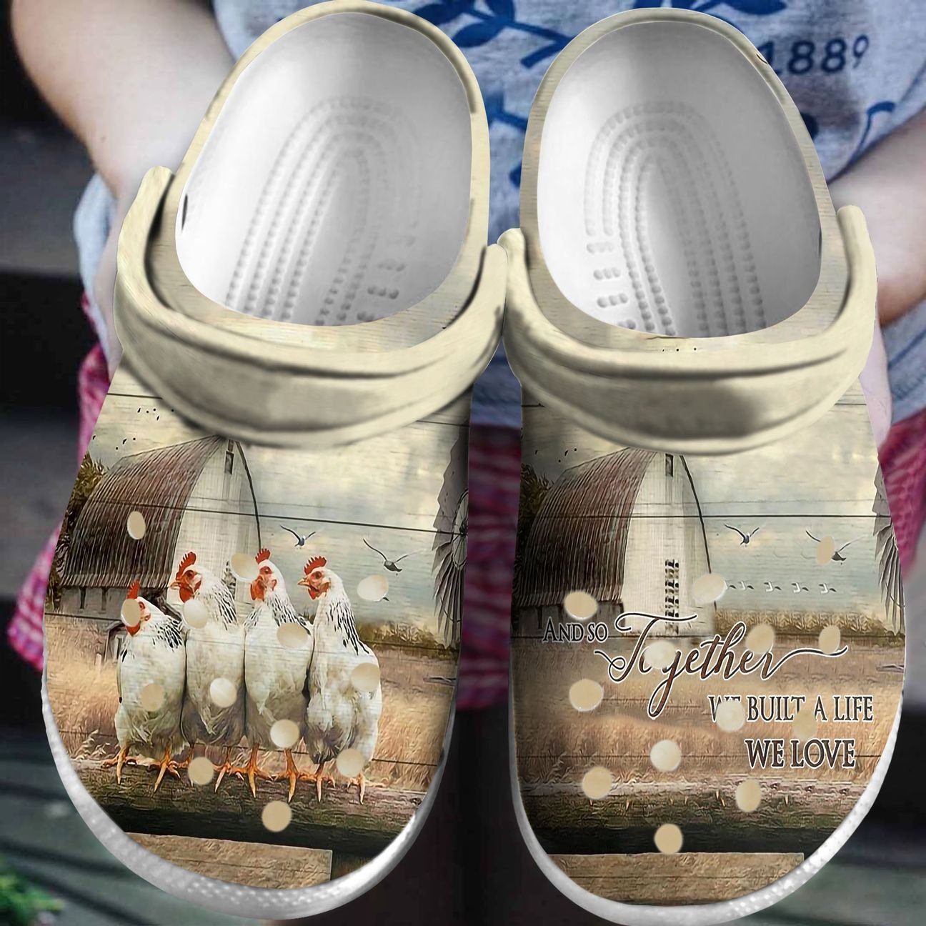 Chicken Personalized Clog, Custom Name, Text, Color, Number Fashion Style For Women, Men, Kid, Print 3D So Together We Built A Life We Love