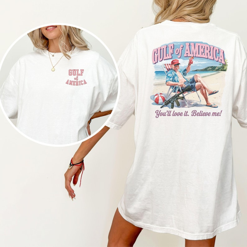 Comfort Color® TRUMP shirt, Gulf of America Trump Tshirt, Trump ocean Shirt, Trump gun tee, MAGA shirt, Trump logo, Republican tee,Gun shirt