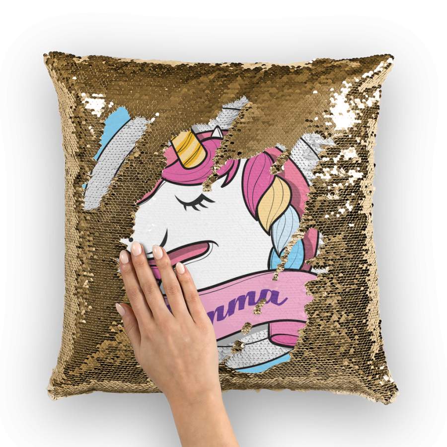 Custom Girl Christmas Gift – Unicorn Flip Pillow