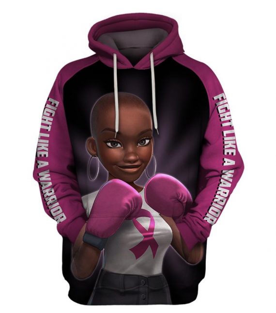 Pink Ribbon Awareness Fight Like A Warrior Breast Cancer Awareness Women Unisex Zipup Pullover Hoodie T-Shirt Sweatshirt