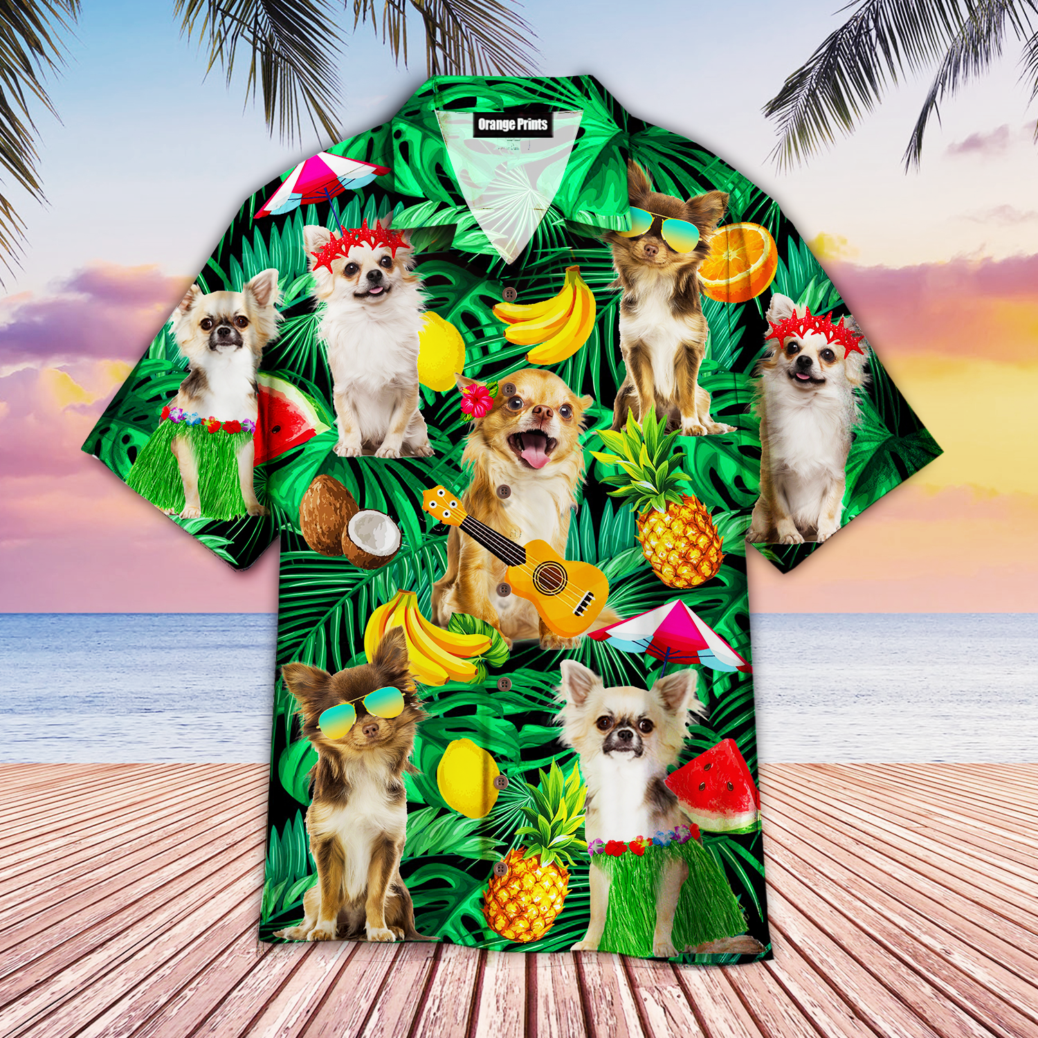 Chihuahua Summer Leaves Fruits Hawaii Shirt For Men Women Ha51632