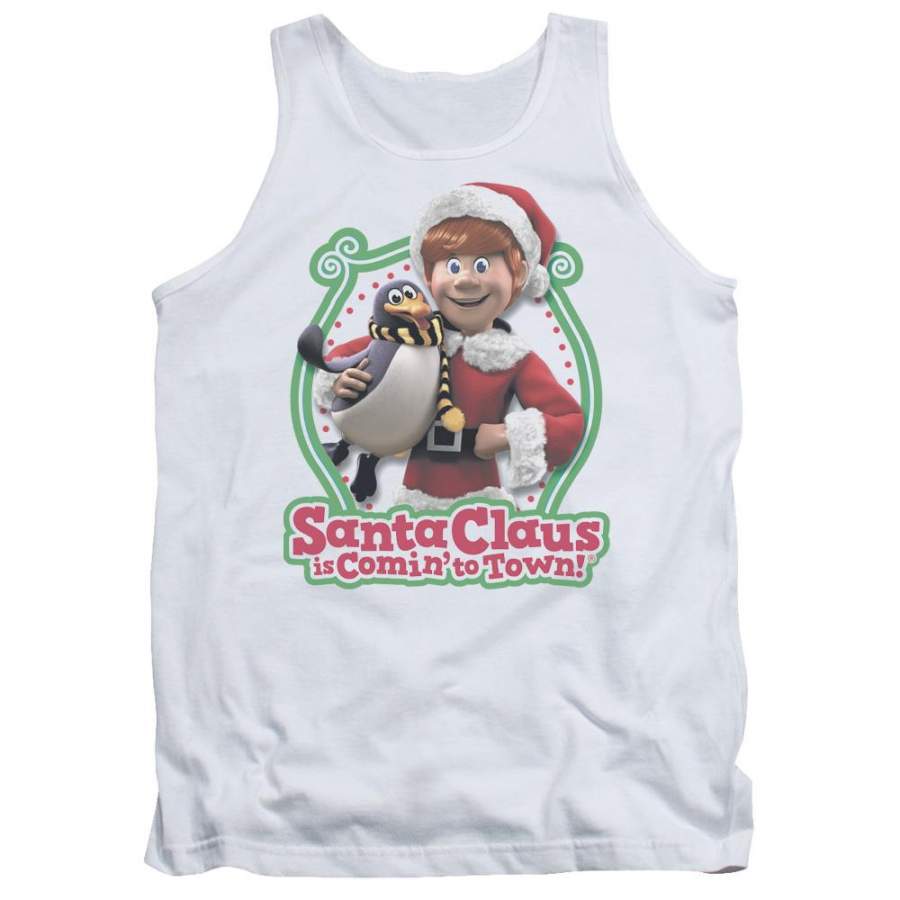 Santa Claus Is Comin To Town – Penguin Adult Tank