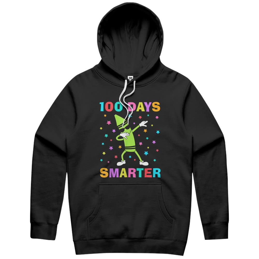 100 Days Smarter 100Th Day Of School Dabbing Crayon Hoodie