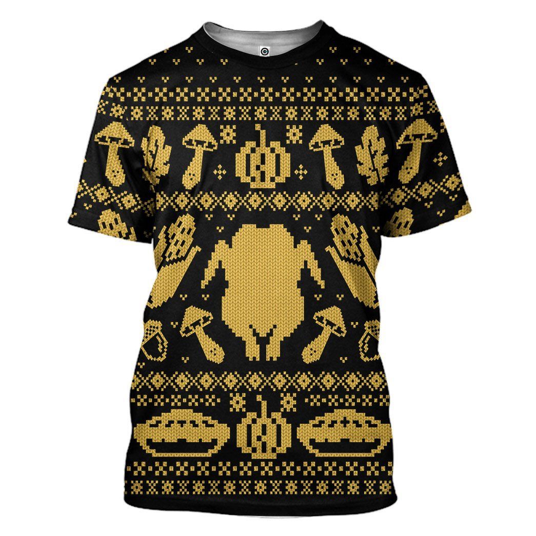 Casespring 3D Turkey Thanksgiving Ugly Sweaters Custom Tshirt Apparel