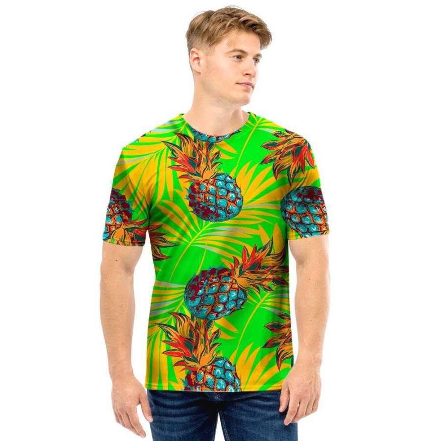 Neon Pineapple Hawaii Print Men T Shirt Ha69187