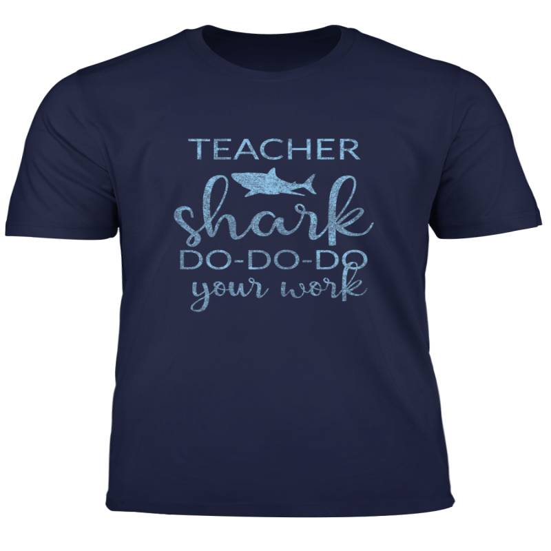 Womens Vintage Teacher Shark Doo Doo Doo Your Work Homework T Shirt