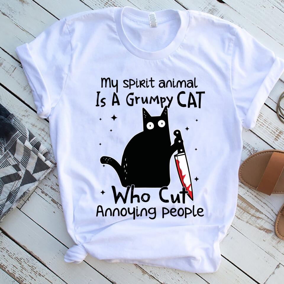 My Spririt Animal Is A Grummy Cat Lover Women Shirt – Trending Personalized