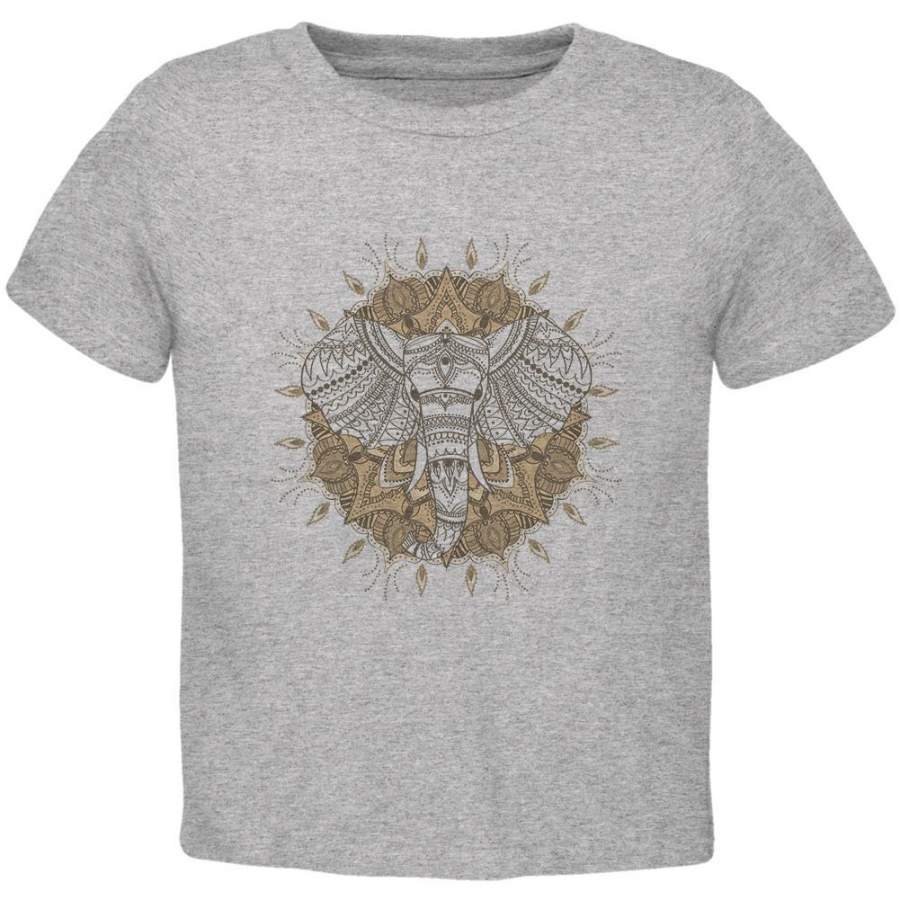 Henna Mandala Elephant Toddler T Shirt